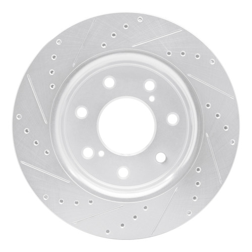 R1 10-14 Ford F-150 4WD Front Right Drilled & Slotted Silver Brake Rotor