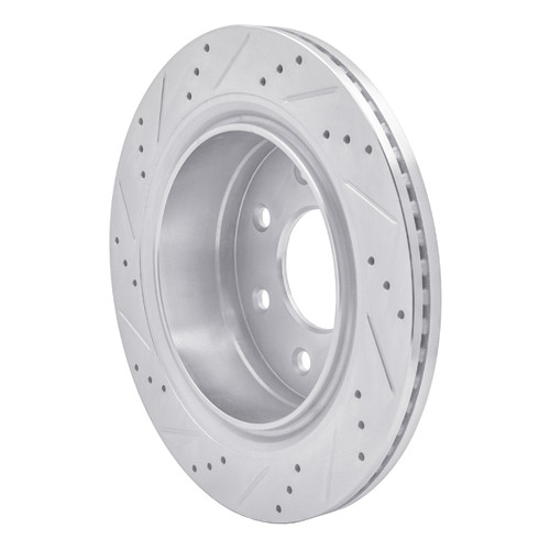 R1 12-14 Ford F-150 RWD Rear Right Drilled & Slotted Silver Brake Rotor