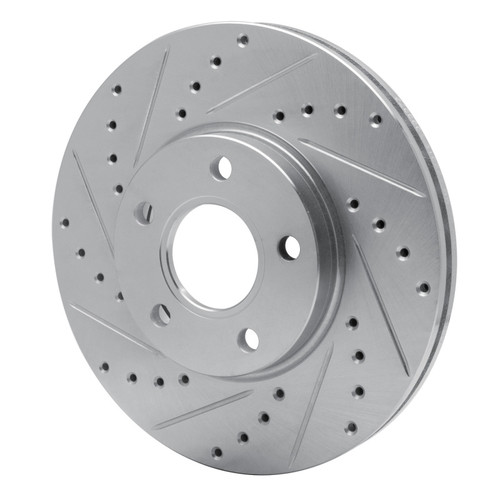 R1 10-13 Ford Transit CONNECT Front Left Drilled & Slotted Silver Brake Rotor