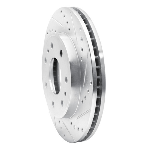 R1 09-09 Ford F-150 4WD Front Right Drilled & Slotted Silver Brake Rotor