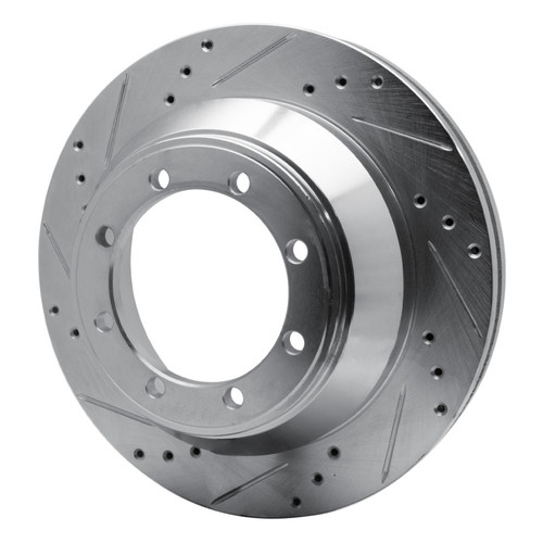 R1 08-20 Ford E-Super Duty Rear Left Drilled & Slotted Silver Brake Rotor