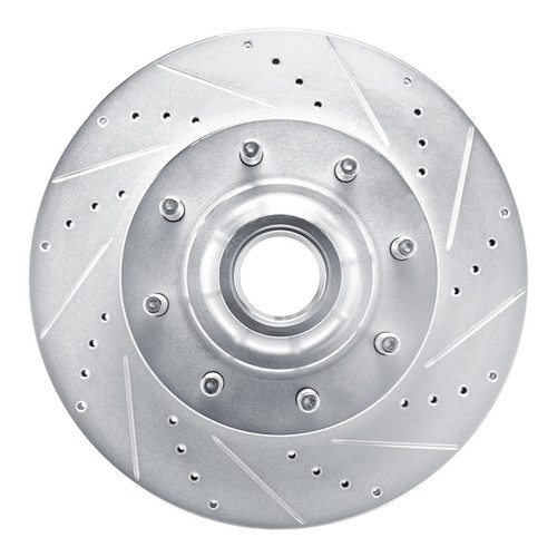 R1 08-25 Ford E-350 Super Duty Front Right Drilled & Slotted Silver Brake Rotor