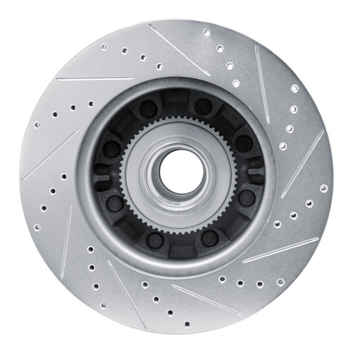 R1 08-25 Ford E-150 Front Left Drilled & Slotted Silver Brake Rotor