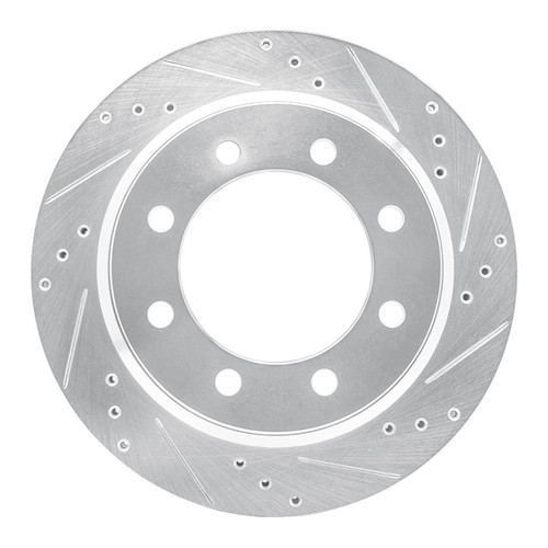 R1 08-25 Ford E-350 Super Duty Rear Right Drilled & Slotted Silver Brake Rotor