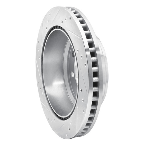 R1 08-25 Ford E-350 Super Duty Rear Right Drilled & Slotted Silver Brake Rotor