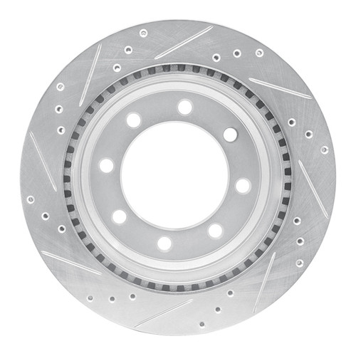 R1 08-25 Ford E-350 Super Duty Rear Right Drilled & Slotted Silver Brake Rotor