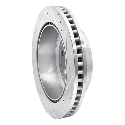 R1 08-25 Ford E-150 Rear Left Drilled & Slotted Silver Brake Rotor