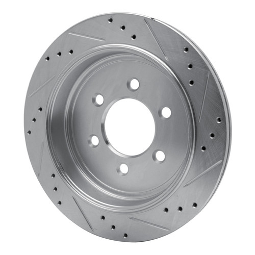 R1 07-17 Ford ExpeditIon Rear Left Drilled & Slotted Silver Brake Rotor