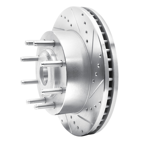 R1 05-07 Ford F-250 2WD (Super Duty) Front Right Drilled & Slotted Silver Brake Rotor