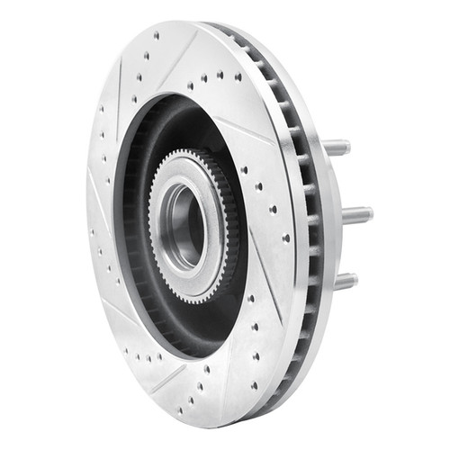 R1 05-07 Ford F-250 2WD (Super Duty) Front Right Drilled & Slotted Silver Brake Rotor