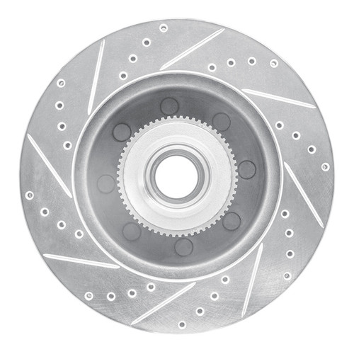 R1 05-07 Ford F-250 2WD (Super Duty) Front Right Drilled & Slotted Silver Brake Rotor