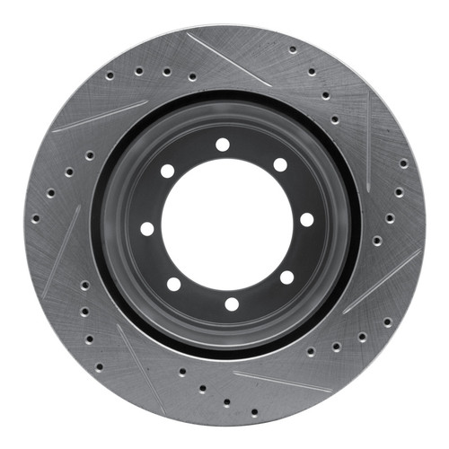 R1 05-12 Ford F-350 Super Duty 2WD Rear Left Drilled & Slotted Silver Brake Rotor