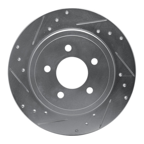 R1 05-08 Ford Escape Rear Left Drilled & Slotted Silver Brake Rotor