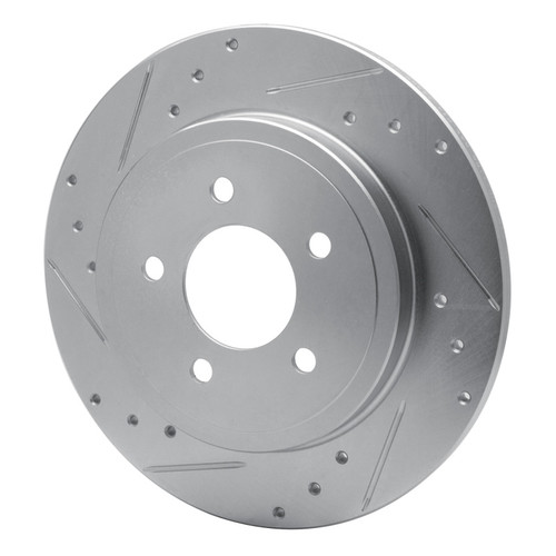 R1 05-08 Ford Escape Rear Left Drilled & Slotted Silver Brake Rotor