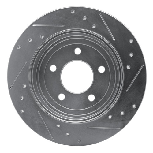 R1 05-08 Ford Escape Rear Left Drilled & Slotted Silver Brake Rotor