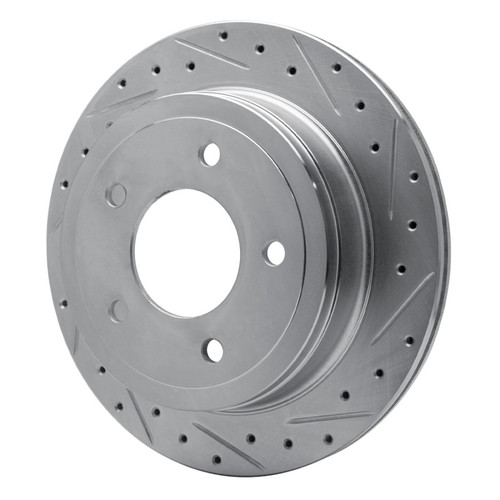 R1 04-06 Ford E-150 Rear Right Drilled & Slotted Silver Brake Rotor