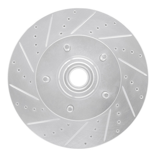 R1 04-06 Ford E-150 Front Left Drilled & Slotted Silver Brake Rotor