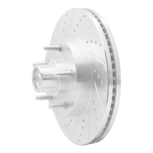 R1 04-06 Ford E-150 Front Left Drilled & Slotted Silver Brake Rotor