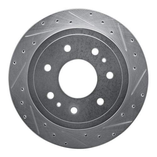 R1 04-11 Ford F-150 RWD Rear Right Drilled & Slotted Silver Brake Rotor