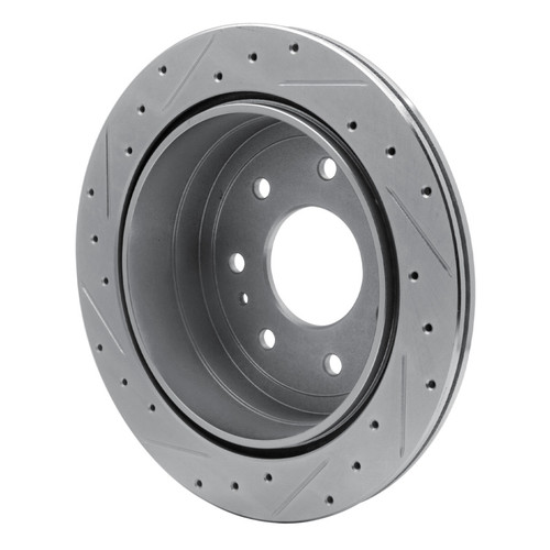 R1 04-11 Ford F-150 RWD Rear Right Drilled & Slotted Silver Brake Rotor