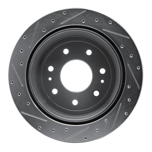 R1 04-11 Ford F-150 RWD Rear Right Drilled & Slotted Silver Brake Rotor