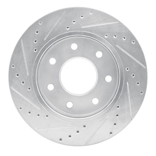 R1 04-08 Ford F-150 4WD Front Right Drilled & Slotted Silver Brake Rotor