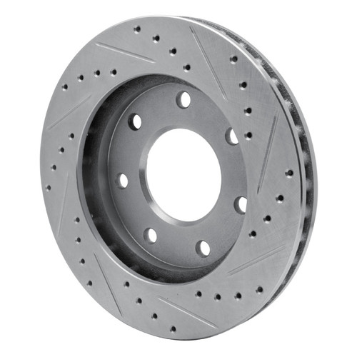 R1 04-08 Ford F-150 RWD Front Left Drilled & Slotted Silver Brake Rotor