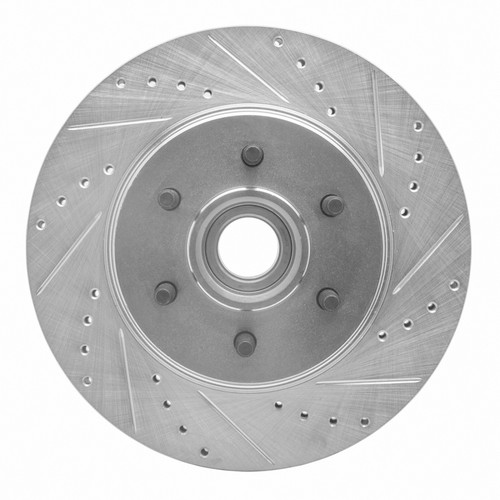 R1 04-08 Ford F-150 RWD Front Right Drilled & Slotted Silver Brake Rotor EDZ-54184R
