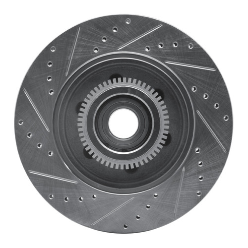 R1 04-08 Ford F-150 RWD Front Right Drilled & Slotted Silver Brake Rotor EDZ-54184R