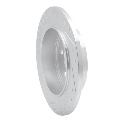 R1 03-05 Ford Explorer Sport Rear Right Drilled & Slotted Silver Brake Rotor