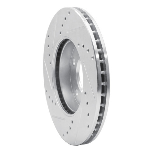 R1 01-07 Ford Escape Front Right Drilled & Slotted Silver Brake Rotor