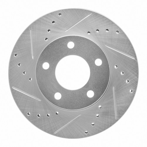 R1 01-07 Ford Escape Front Left Drilled & Slotted Silver Brake Rotor