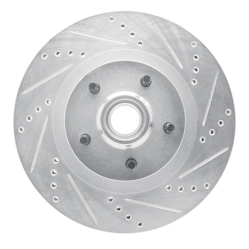 R1 01-05 Ford Explorer Sport Front Right Drilled & Slotted Silver Brake Rotor