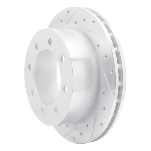 R1 99-07 Ford E-150 Rear Left Drilled & Slotted Silver Brake Rotor