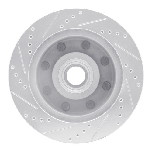 R1 99-02 Ford F-250 2WD (Super Duty) Front Right Drilled & Slotted Silver Brake Rotor