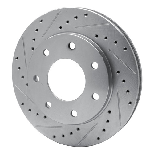R1 97-04 Ford F-250 4WD (Excl Super Duty) Front Left Drilled & Slotted Silver Brake Rotor