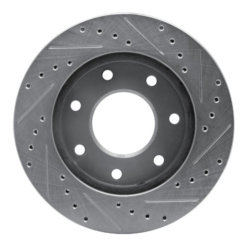 R1 97-04 Ford F-250 4WD (Excl Super Duty) Front Left Drilled & Slotted Silver Brake Rotor