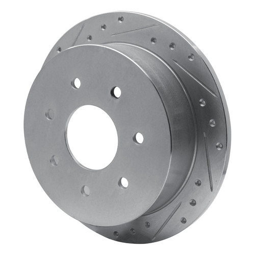 R1 97-04 Ford F-250 2WD (Excl Super Duty) Rear Left Drilled & Slotted Silver Brake Rotor