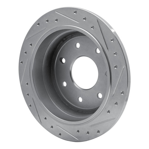 R1 97-04 Ford F-250 2WD (Excl Super Duty) Rear Left Drilled & Slotted Silver Brake Rotor