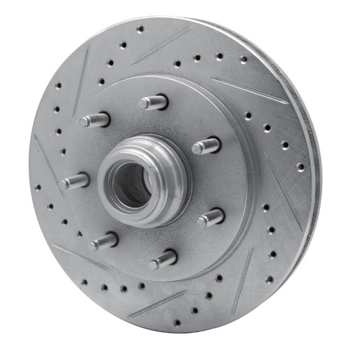 R1 97-04 Ford F-250 2WD (Excl Super Duty) Front Left Drilled & Slotted Silver Brake Rotor
