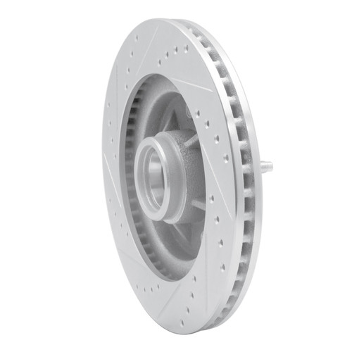 R1 97-99 Ford F-150 RWD Front Right Drilled & Slotted Silver Brake Rotor