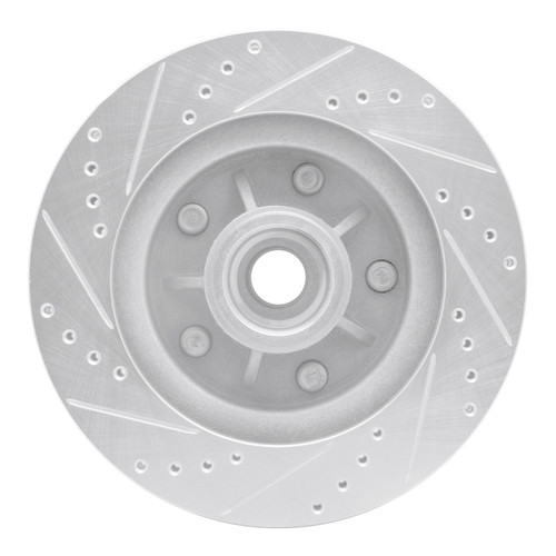 R1 97-99 Ford F-150 RWD Front Right Drilled & Slotted Silver Brake Rotor