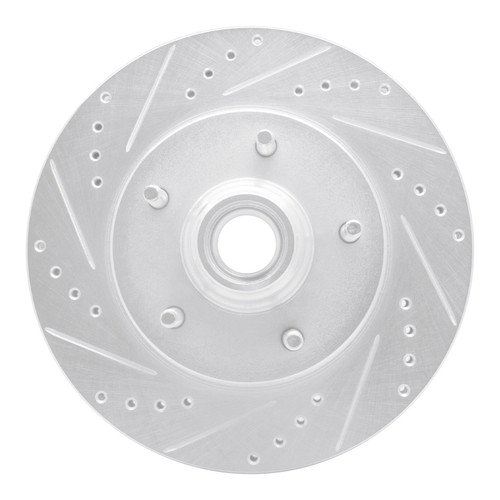 R1 97-99 Ford F-150 RWD Front Left Drilled & Slotted Silver Brake Rotor