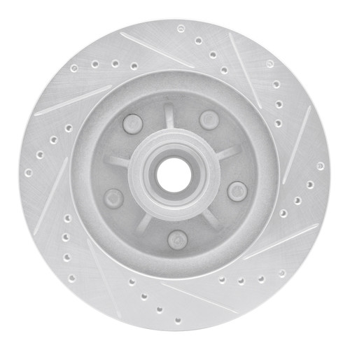R1 97-99 Ford F-150 RWD Front Left Drilled & Slotted Silver Brake Rotor