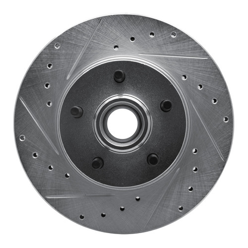 R1 95-11 Ford Explorer Front Left Drilled & Slotted Silver Brake Rotor