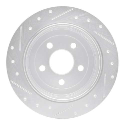 R1 95-03 Ford Windstar Rear Right Drilled & Slotted Silver Brake Rotor