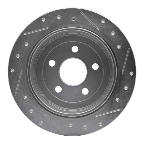 R1 95-03 Ford Windstar Rear Left Drilled & Slotted Silver Brake Rotor