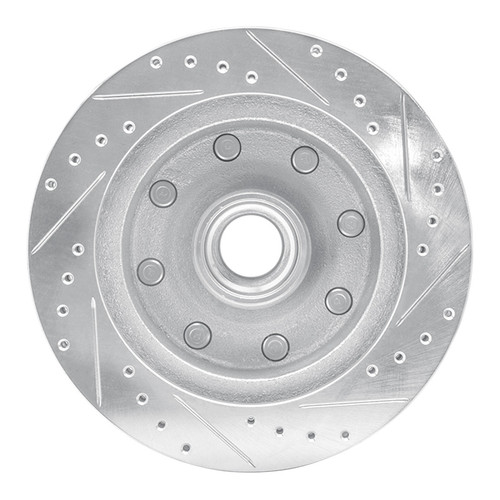 R1 95-04 Ford E-250 Econoline Front Left Drilled & Slotted Silver Brake Rotor