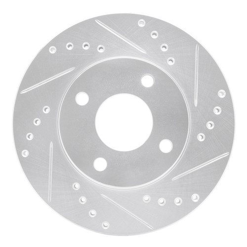 R1 00-15 Ford Ecosport (Mexico) Front Right Drilled & Slotted Silver Brake Rotor