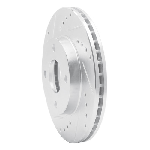 R1 00-15 Ford Ikon (Mexico / Made In Brazil) Front Left Drilled & Slotted Silver Brake Rotor